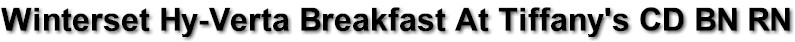 Winterset Hy-Verta Breakfast At Tiffany's CD BN RN
